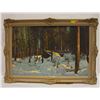 Image 1 : VINTAGE FRAMED PRINT "SHACK IN THE WOODS" -