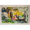 Image 1 : 21" X 34" ABSTRACT ART SCENE WALL HANGING