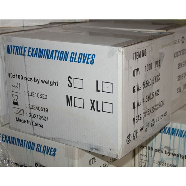CASE OF NITRILE EXAMINATION GLOVES SIZE XL 1000PC