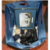 Image 1 : HANDLED BLUE BASKET WITH FRAMED SAILING