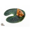 Image 1 : POND LIFE ORIGINAL JADE AND FIRE OPAL FROG ON LEAF