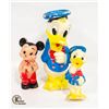 Image 1 : 3 VINTAGE DISNEY SQUEAKY FIGURES