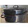 Image 1 : NEW 18LBS CARBON STEEL ENAMELED ROASTER W/ LID