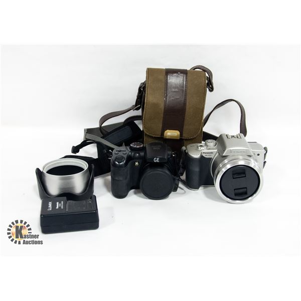 2 DIGITAL CAMERAS & CASE