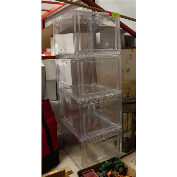 4 CLEAR DISPLAY CABINETS