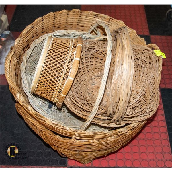 LARGE LOT WICKER BASKETS