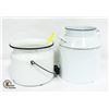 Image 1 : VINTAGE ENAMEL PAIL & METAL CREAM CAN