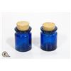 Image 1 : 2 VINTAGE COBALT BLUE MINI JAR BOTTLES