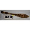 Image 1 : TIKI 3FT WOOD CARVED PADDLE & BAR SIGN TOGETHER
