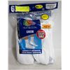 Image 1 : WHITE CREW SOCKS 12-16 SIZE 6-PACK FRUIT OF