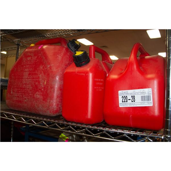 LOT OF 3 GAS CANS