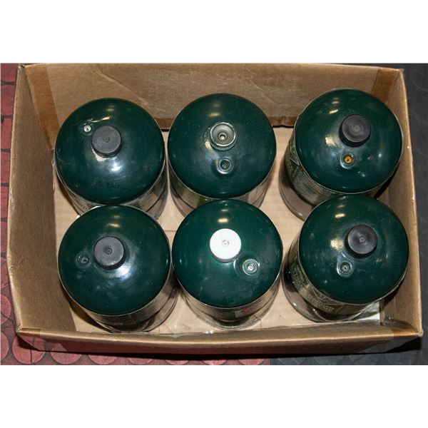 LOT OF 6 MINI PROPANE TANKS (FULL)