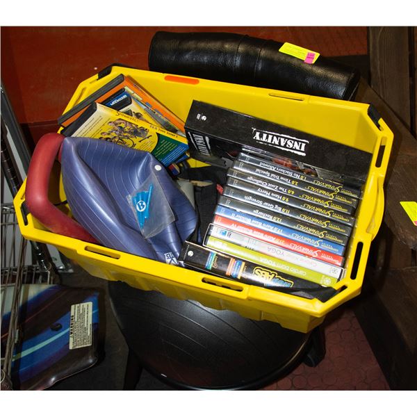 "THE BALL CHAIR" W/BASKET OF WORKOUT ACCESSORIES