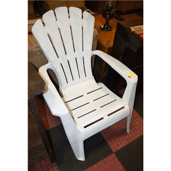 WHITE RESIN PATIO CHAIR 3' X 3' X 30"