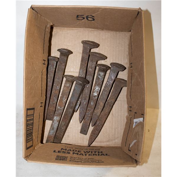 QTY 9 VINTAGE RAILWAY SPIKES