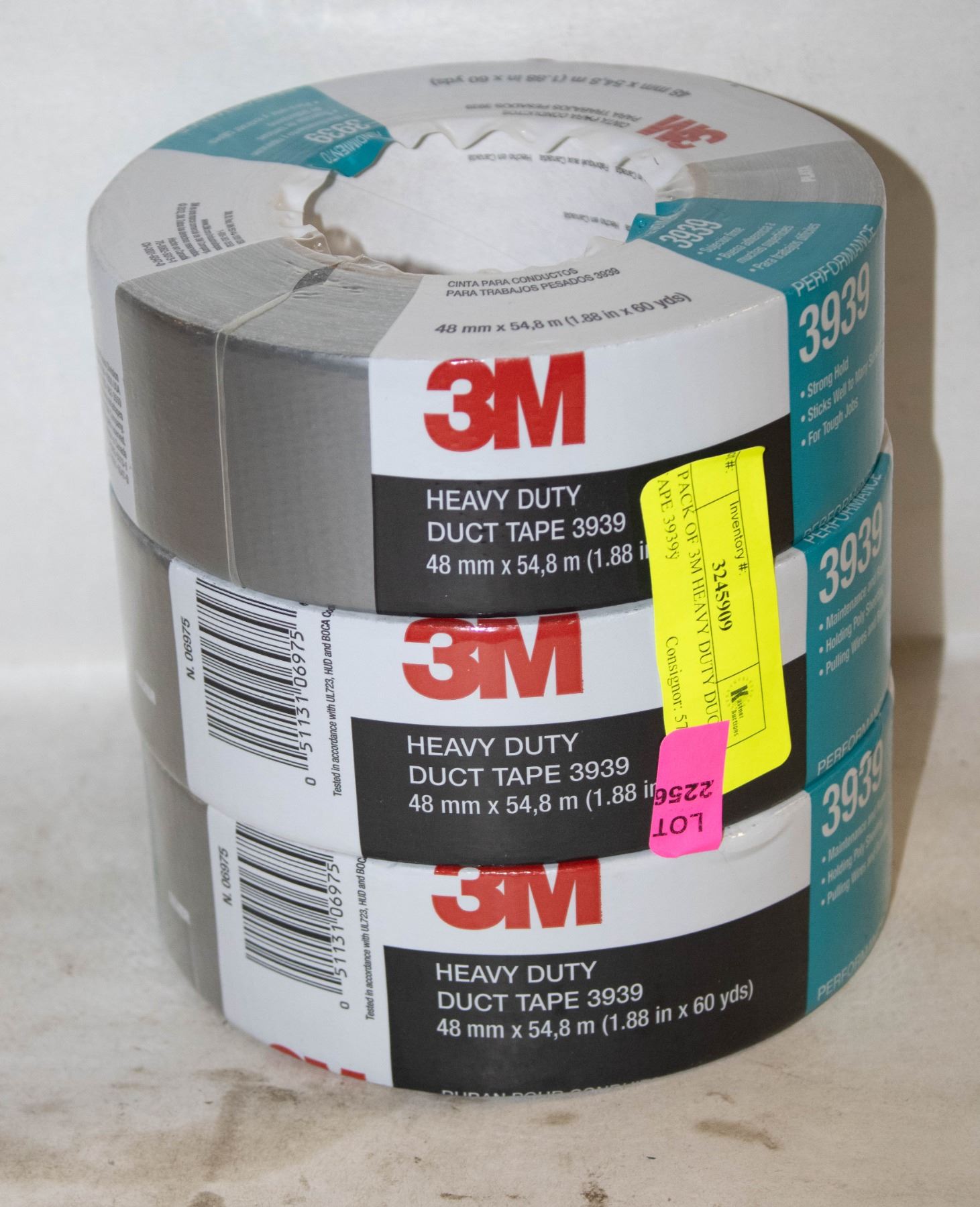 3 PACK OF 3M HEAVY DUTY DUCT TAPE 3939