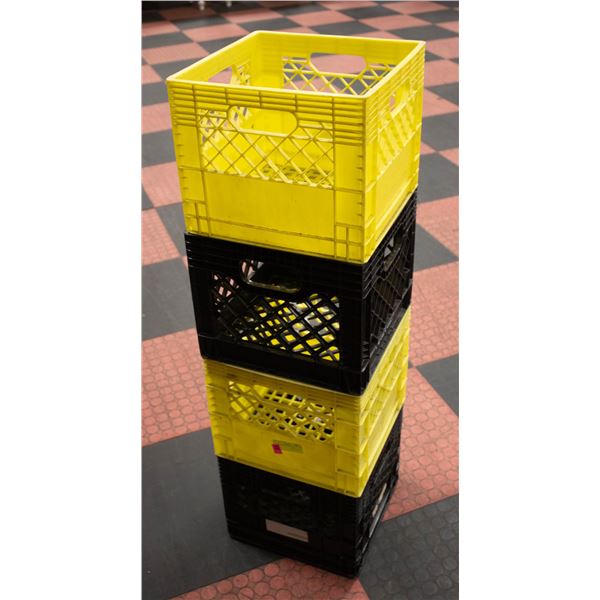 LOT OF 4 STORAGE CRATES