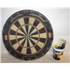 Image 1 : OLD DART BOARD (HEAVY) WITH DARTS & MORE IN CUP