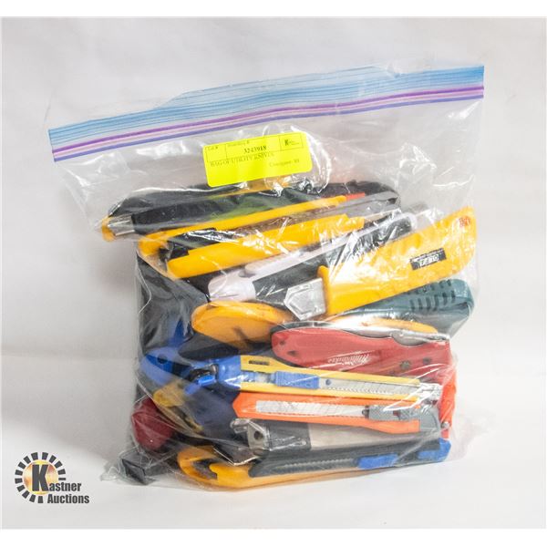 BAG OF UTILITY KNIVES