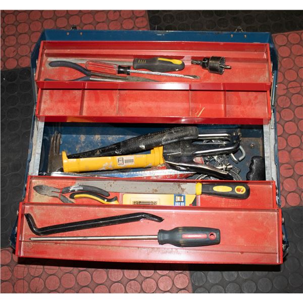 METAL TOOL BOX WITH TOOLS