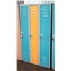 Image 1 : 3 SIDE-BY-SIDE METAL SCHOOL LOCKERS H-66.25"
