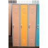 Image 1 : 3 SIDE-BY-SIDE METAL SCHOOL LOCKERS H-66.25"