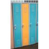 Image 1 : 3 SIDE-BY-SIDE METAL SCHOOL LOCKERS H-66.25"