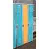 Image 1 : 3 SIDE-BY-SIDE METAL SCHOOL LOCKERS H-66.25"