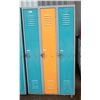 Image 1 : 3 SIDE-BY-SIDE METAL SCHOOL LOCKERS H-66.25"