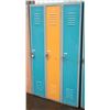 Image 1 : 3 SIDE-BY-SIDE METAL SCHOOL LOCKERS H-66.25"
