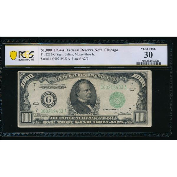 1934A $1000 Chicago FRN PCGS 30