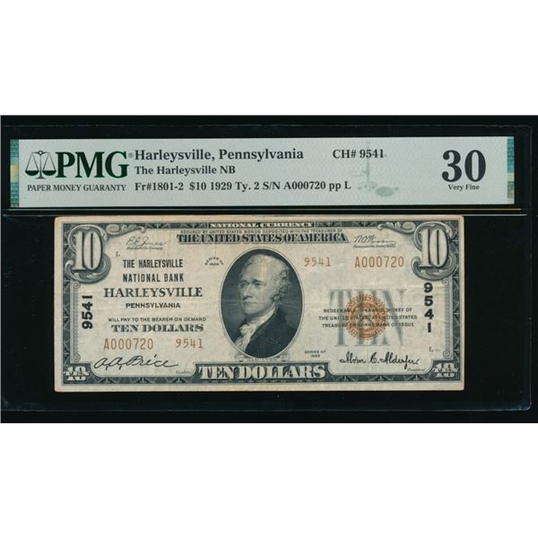 1929 $10 Harleysville PA National PMG 30