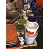 Image 2 : Pallet of Paint Tubs & Misc Paint Supplies