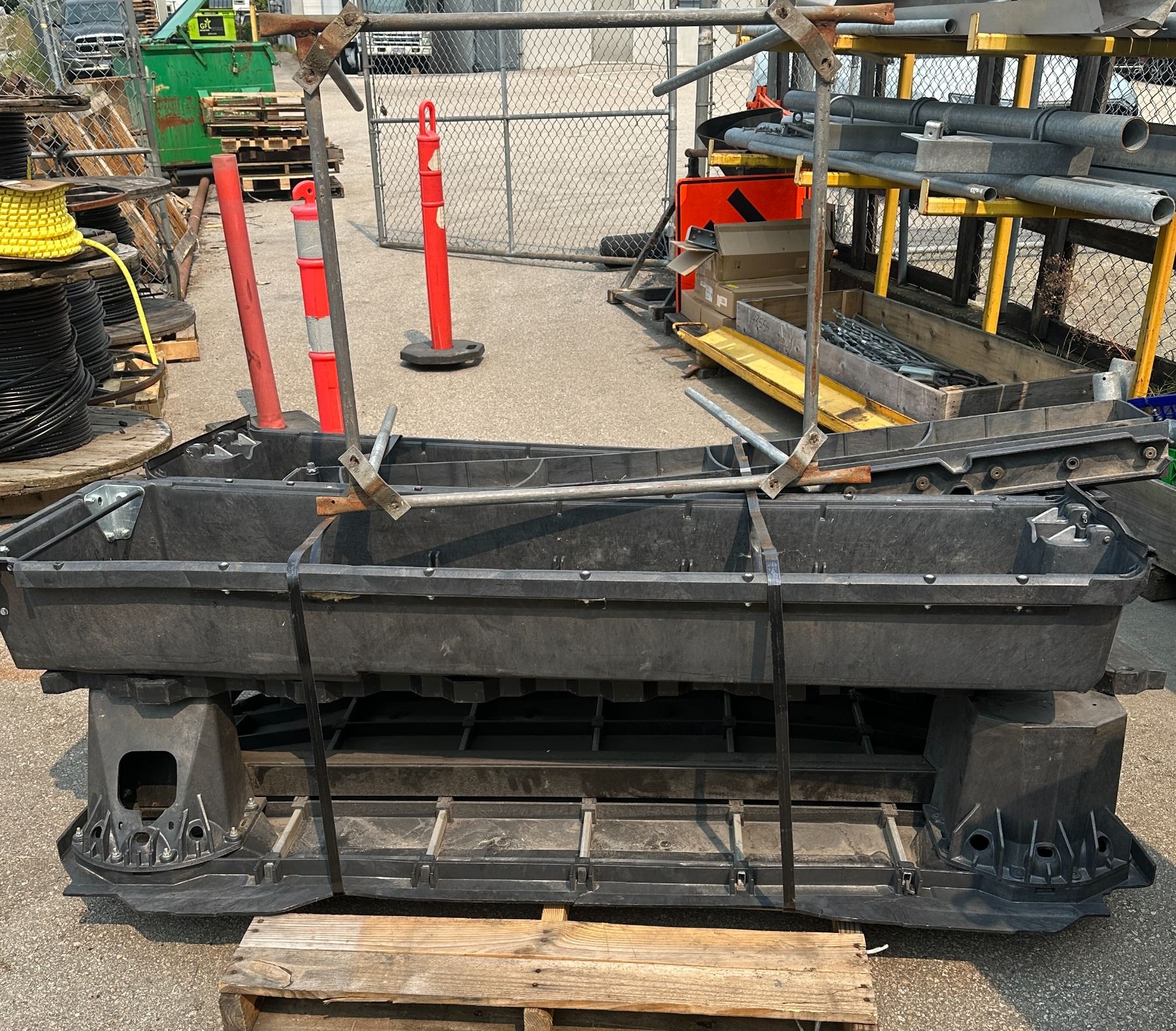 Pallet lot - Misc. Plastic & Aluminum Waterproof housing on wheels w ...