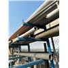 Image 2 : Contents of rack - Various size galvanized angle iron, pipe w/ mounting brackets, PVC tubing, pallet