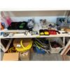 Image 2 : Rack of misc. - includes assorted tools/circuit breakers/battery tester (As-is)/ fiber pen cleaners 