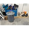 Image 2 : 2 bins of assorted snow shovels & gardening tools