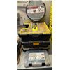 Image 1 : 3 Stanley plastic organizers w/ misc. hardware, 2 other plastic organizers w/ misc. fittings
