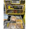Image 2 : 3 Stanley plastic organizers w/ misc. hardware, 2 other plastic organizers w/ misc. fittings