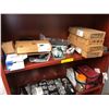 Image 2 : Shelf Lot of Misc Including - Fibre Optic Ports, Fan, Nuts & Bolts, Telecommunications Equipment,