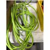 Image 2 : Bin lot - Contains pneumatic hose, grease gun, trailer hitch, GFCI interrupter, safety light, etc.