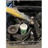 Image 2 : Group lot - Including plastic dolly, trailer hitch, misc. brackets, etc.