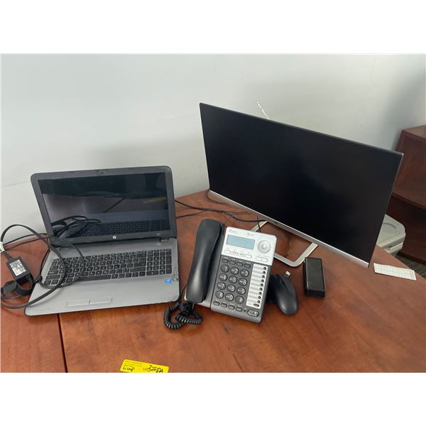 Group of assorted electronics - includes HP laptop i3/ Brother P-touch D610BT label maker/ HP 24  di