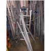 Image 2 : Large group of misc. metal bars - includes galvanized bolts/ blue rack/ pvc tubing/ chain etc.