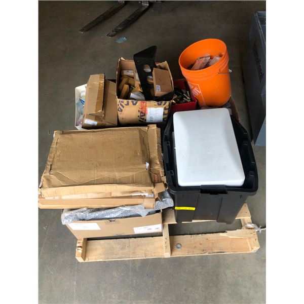 Pallet of misc. telecom supplies - includes connectors/ lighting control box/ armoured cables etc.