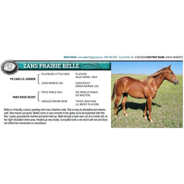 ZANS PRAIRIE BELLE