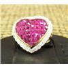 Image 1 : Reddish pink stone, heart shaped ring (217)