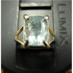Square pale blue stone ring (217)