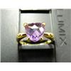 Image 1 : Amethyst 14K yellow gold ring: heart shaped faceted amethyst (217)