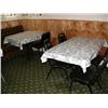 Image 26 : Large lot of Restaurant items: Misc. sized tables, chairs, table clothes, TV's, microwaves, large 3 